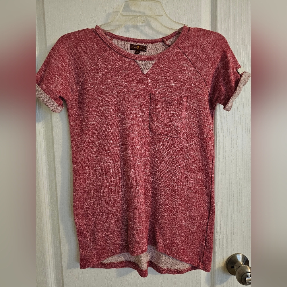 Girls XL 7 For All Mankind Red Short Sleeved tee.